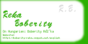 reka boberity business card